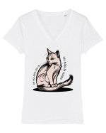 STĂ MÂȚA ÎN COADĂ Tricou mânecă scurtă guler V Damă Evoker
