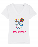 You good? Tricou mânecă scurtă guler V Damă Evoker