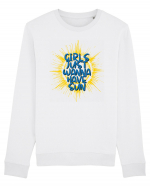 girls just wanna have sun Bluză mânecă lungă Unisex Rise