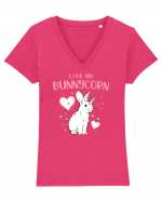 Love my Bunnycorn Tricou mânecă scurtă guler V Damă Evoker