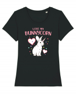 Love my Bunnycorn Tricou mânecă scurtă guler larg fitted Damă Expresser