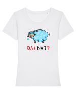 OAI nat? Tricou mânecă scurtă guler larg fitted Damă Expresser