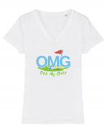 OMG Ohh my Golf Tricou mânecă scurtă guler V Damă Evoker