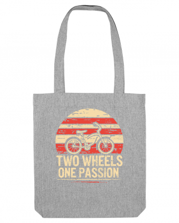 Two Wheels One Passion Retro Bicycle Distressed Sunset Heather Grey