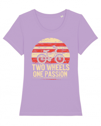 Two Wheels One Passion Retro Bicycle Distressed Sunset Lavender Dawn