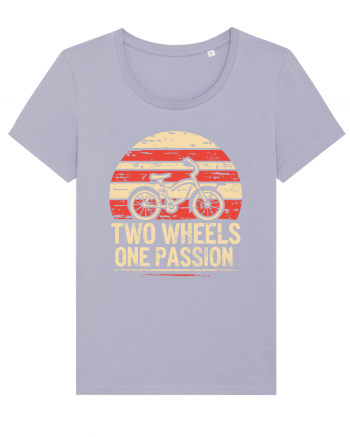 Two Wheels One Passion Retro Bicycle Distressed Sunset Lavender