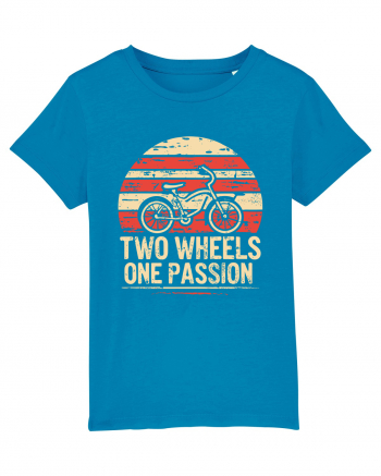 Two Wheels One Passion Retro Bicycle Distressed Sunset Azur