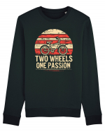 Two Wheels One Passion Retro Bicycle Distressed Sunset Bluză mânecă lungă Unisex Rise