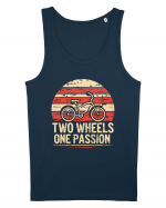 Two Wheels One Passion Retro Bicycle Distressed Sunset Maiou Bărbat Runs