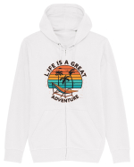 Life Is A Great Adventure Retro Sunset Hanorac cu fermoar Unisex Connector