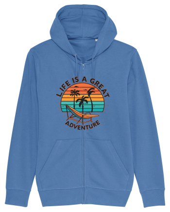 Life Is A Great Adventure Retro Sunset Bright Blue