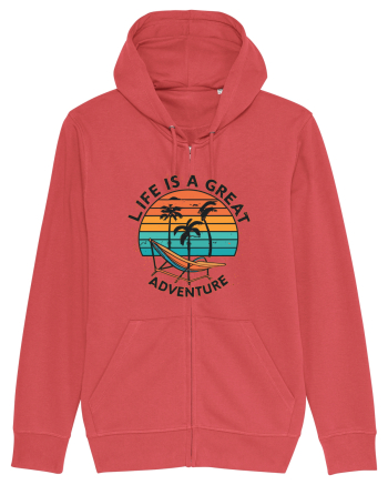Life Is A Great Adventure Retro Sunset Carmine Red