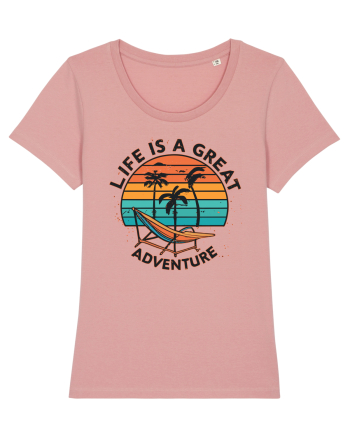 Life Is A Great Adventure Retro Sunset Canyon Pink