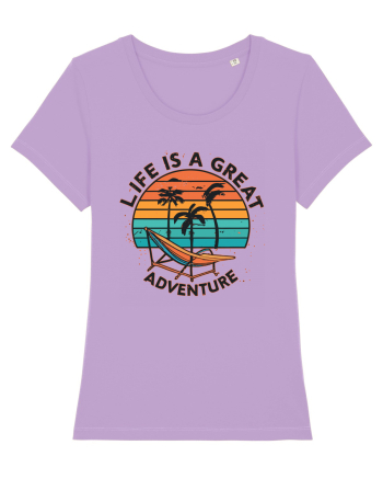 Life Is A Great Adventure Retro Sunset Lavender Dawn