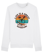 Life Is A Great Adventure Retro Sunset Bluză mânecă lungă Unisex Rise