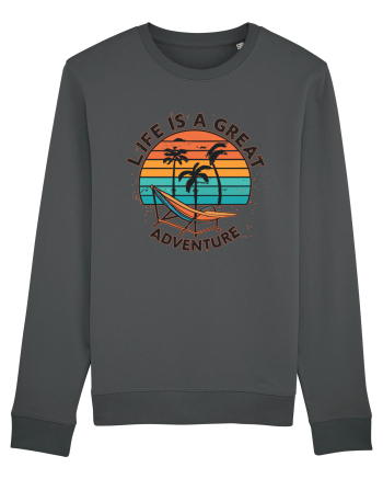 Life Is A Great Adventure Retro Sunset Anthracite