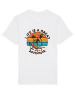 Life Is A Great Adventure Retro Sunset Tricou mânecă scurtă Unisex Rocker