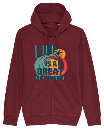 Life Is A Great Adventure Summer Burgundy