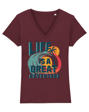 Life Is A Great Adventure Summer Burgundy