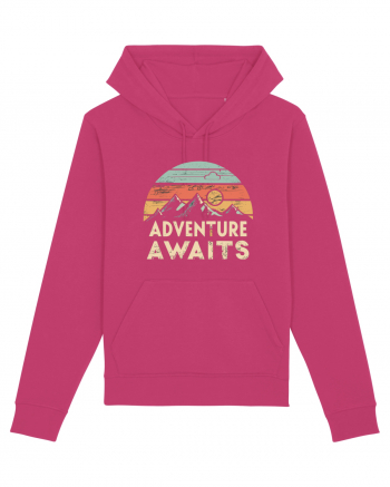 Adventure Awaits Retro Sunset Distressed Raspberry