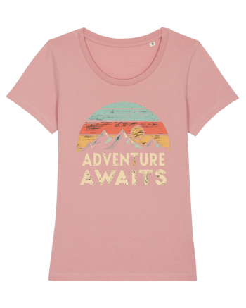 Adventure Awaits Retro Sunset Distressed Canyon Pink