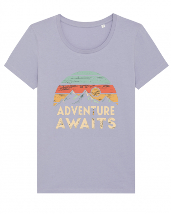 Adventure Awaits Retro Sunset Distressed Lavender