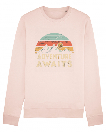 Adventure Awaits Retro Sunset Distressed Candy Pink