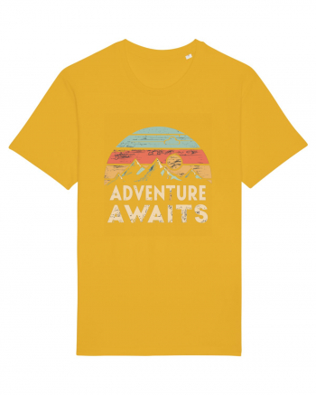 Adventure Awaits Retro Sunset Distressed Spectra Yellow