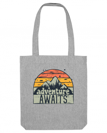 Adventure Awaits Retro Sunset Heather Grey