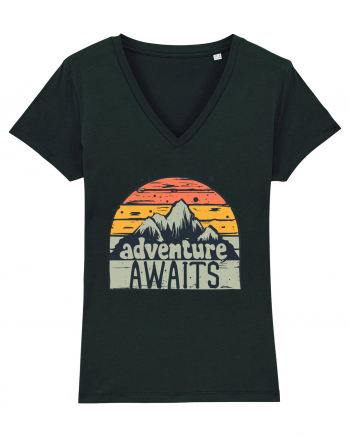 Adventure Awaits Retro Sunset Black