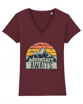 Adventure Awaits Retro Sunset Burgundy