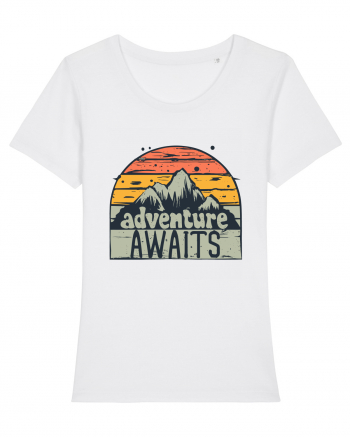 Adventure Awaits Retro Sunset White