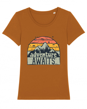 Adventure Awaits Retro Sunset Roasted Orange