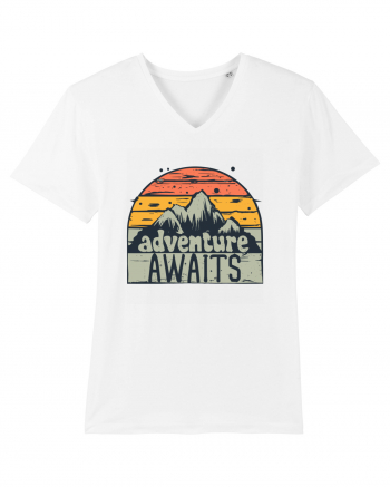 Adventure Awaits Retro Sunset White