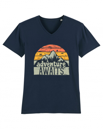 Adventure Awaits Retro Sunset French Navy