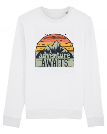 Adventure Awaits Retro Sunset White