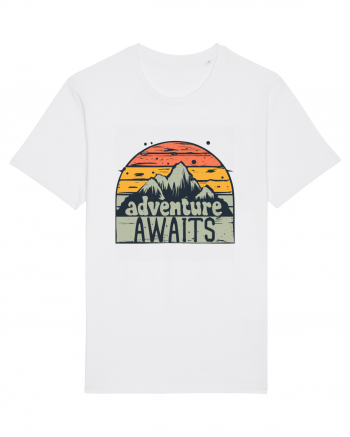 Adventure Awaits Retro Sunset White