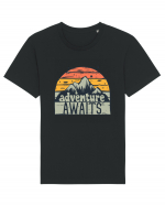 Adventure Awaits Retro Sunset Tricou mânecă scurtă Unisex Rocker