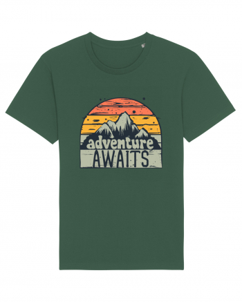 Adventure Awaits Retro Sunset Bottle Green