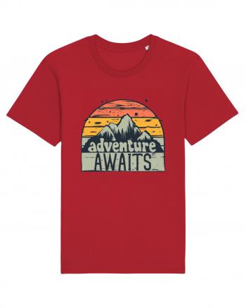 Adventure Awaits Retro Sunset Red