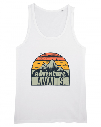 Adventure Awaits Retro Sunset White