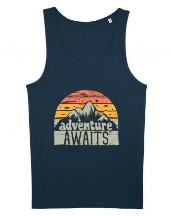 Adventure Awaits Retro Sunset Navy