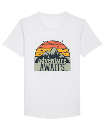 Adventure Awaits Retro Sunset White