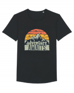 Adventure Awaits Retro Sunset Tricou mânecă scurtă guler larg Bărbat Skater