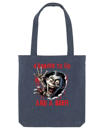 cu desene de Halloween - 4 brains to go and a beer Midnight Blue
