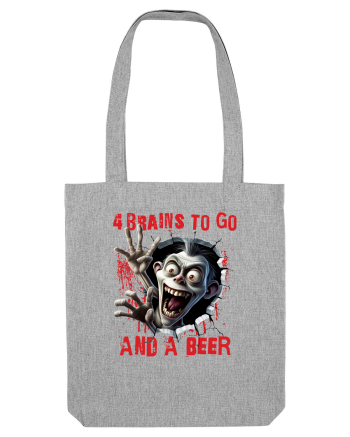 cu desene de Halloween - 4 brains to go and a beer Heather Grey
