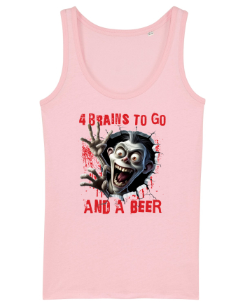 cu desene de Halloween - 4 brains to go and a beer Cotton Pink