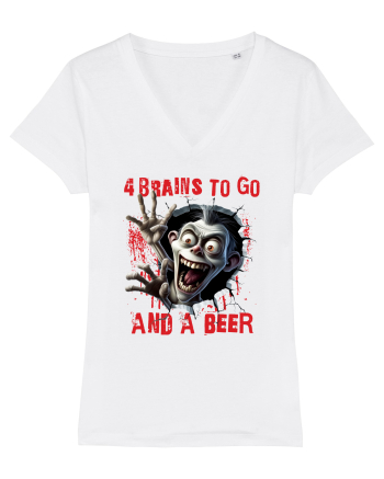 cu desene de Halloween - 4 brains to go and a beer White