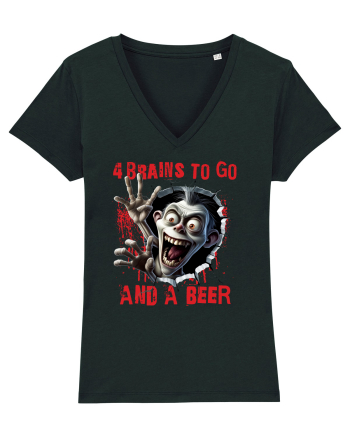 cu desene de Halloween - 4 brains to go and a beer Black