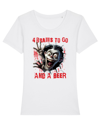 cu desene de Halloween - 4 brains to go and a beer White